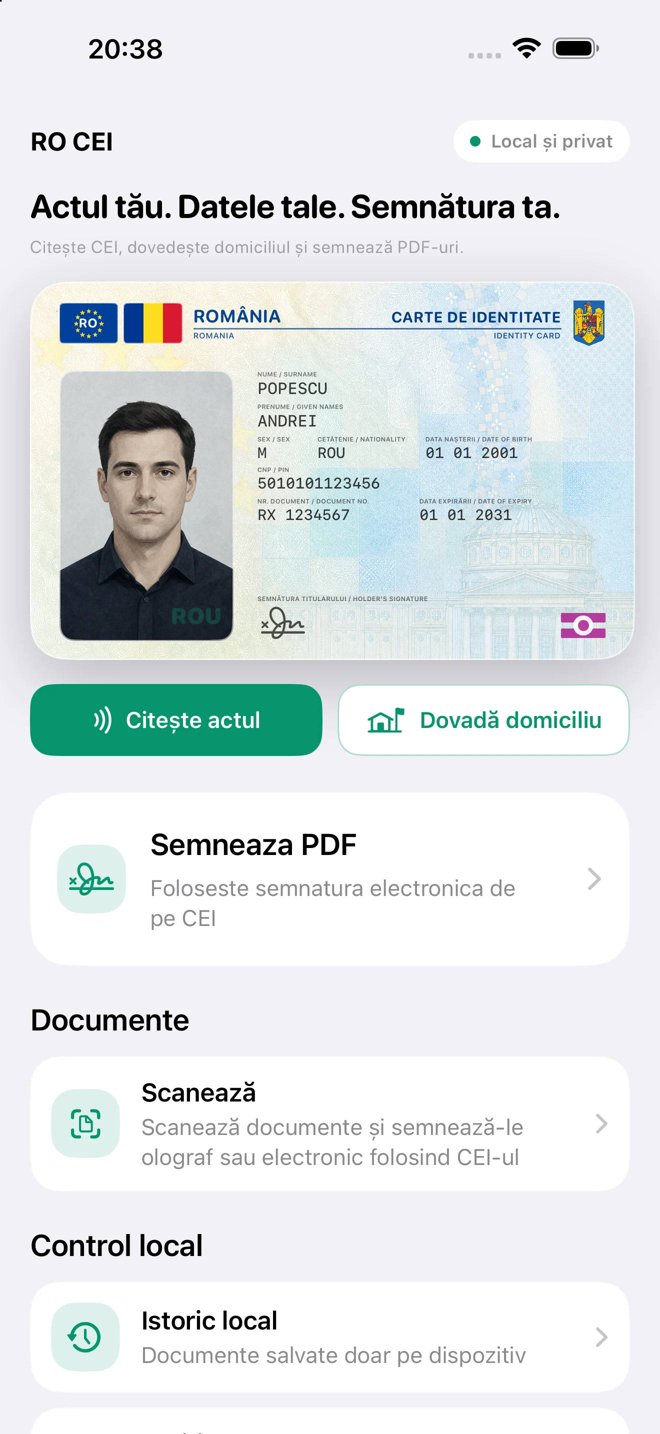 Pagina principală CEI One în limba română